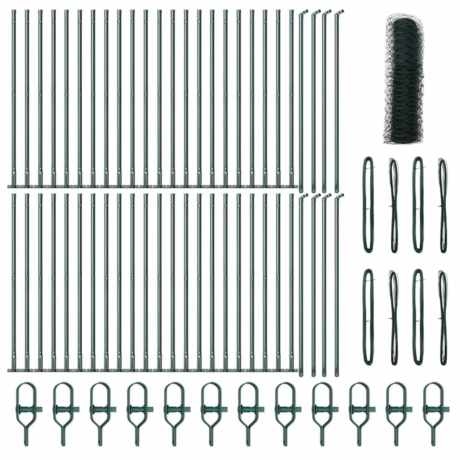 vidaXL Zaunpfosten Grün 100 x 0,5 m 36 mm Maschenweite Stahl und PVC 335357 günstig online kaufen