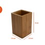 Quadratischer Bagnoxx Zahnputzbecher aus Bambus, braun, 7,6x7,6x11cm.