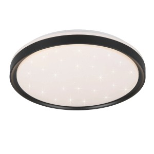 Moderne, schwarze Reality LED-Deckenleuchte Solit mit Sternenmuster für Wohnräume.