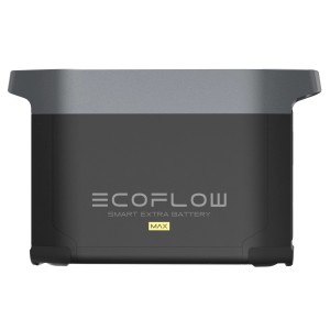 EcoFlow Delta 2 Max Zusatzbatterie für Powerstation, graues Gehäuse.