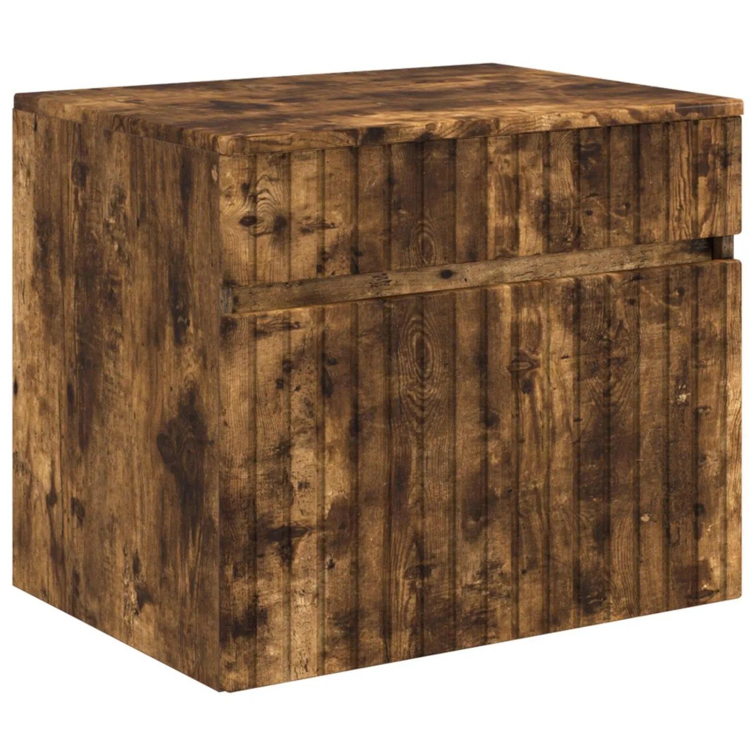 vidaXL Wandmontierter Badezimmerschrank Geräucherte Eiche 890637