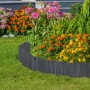 Relaxdays Beeteinfassung Tannenholz Anthrazit Flexibel 200 cm x 25/35/40 cm_3