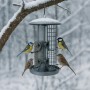 Relaxdays Vogelfutterstation Eisen Kunststoff Silber 3-in-1 Wetterfest Zum Aufhängen 34,5 cm x 21 cm 0,7 kg_3