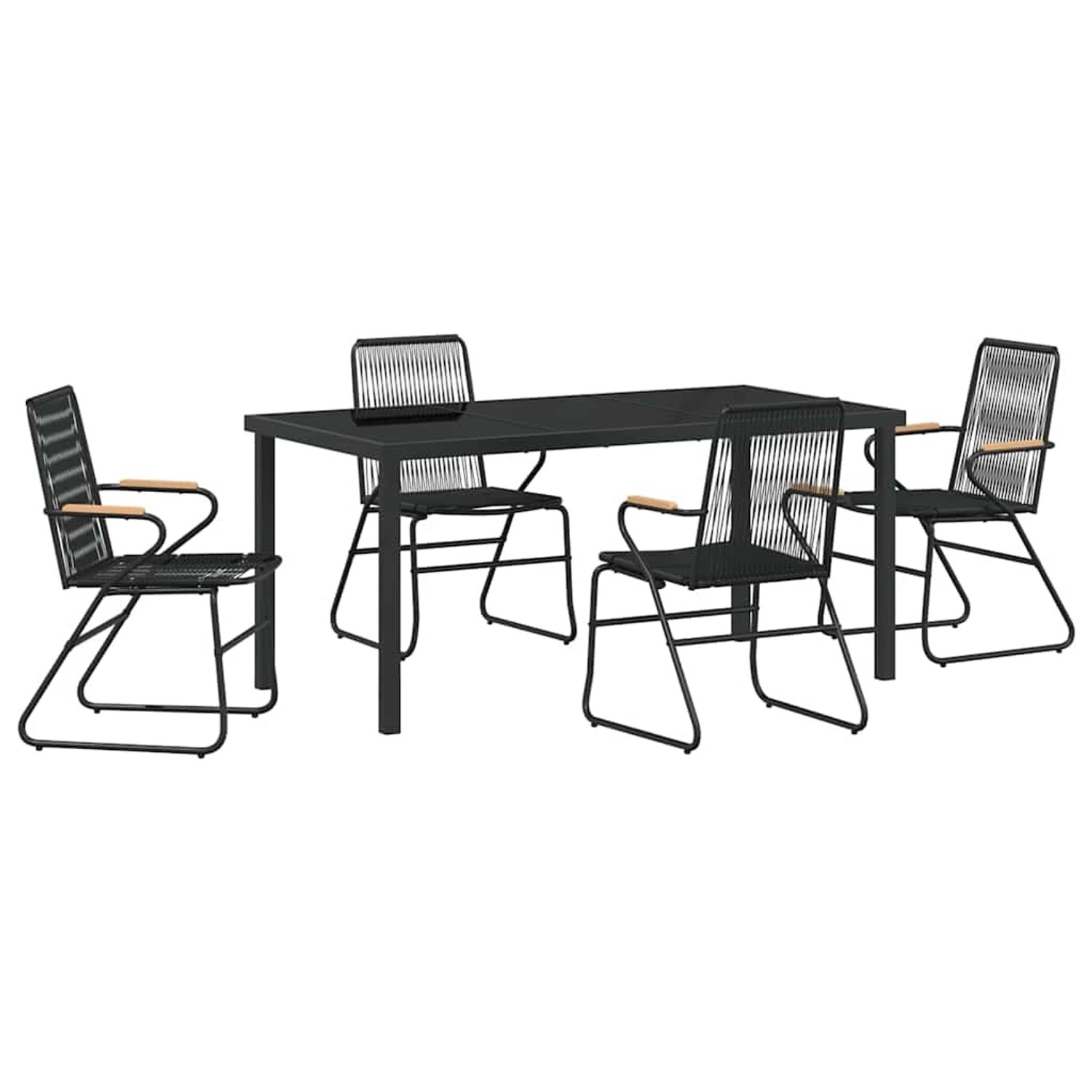 vidaXL Garten Essgruppe 5-Tlg Schwarz PVC-Rattan 3379173 günstig online kaufen