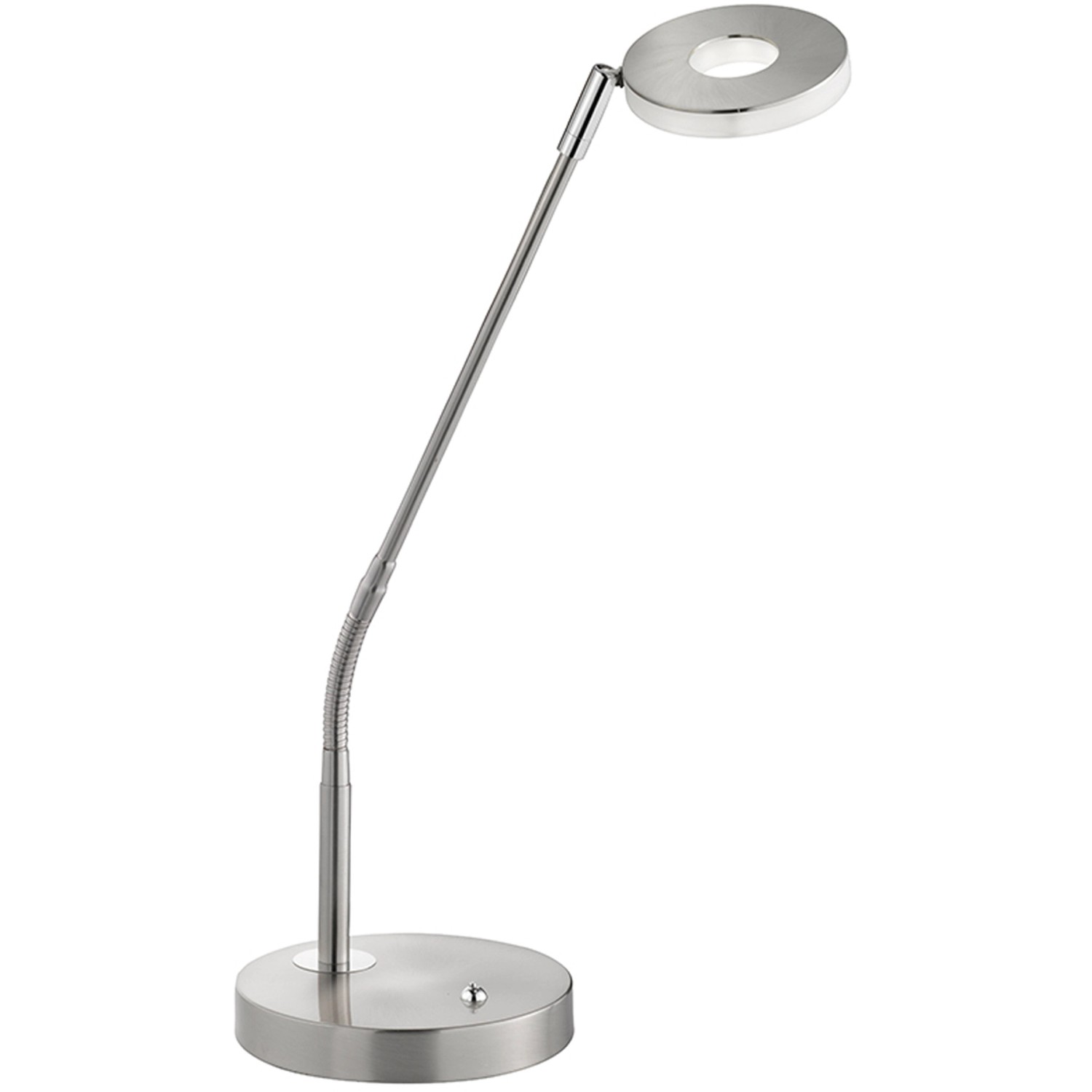 Fischer-Honsel LED-Schreibtischleuchte, Nickel-matt mit Dimmer ¦ silber ¦ M günstig online kaufen