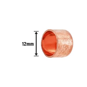 Kappe für Lötfitting, Ø 12 mm, aus Kupfer zum Verschließen von Rohren.