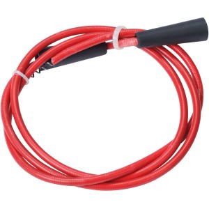Rote Reinigungsspirale mit Rückholbohrer (1,5 m) und Handkurbel für Rohrreinigung.