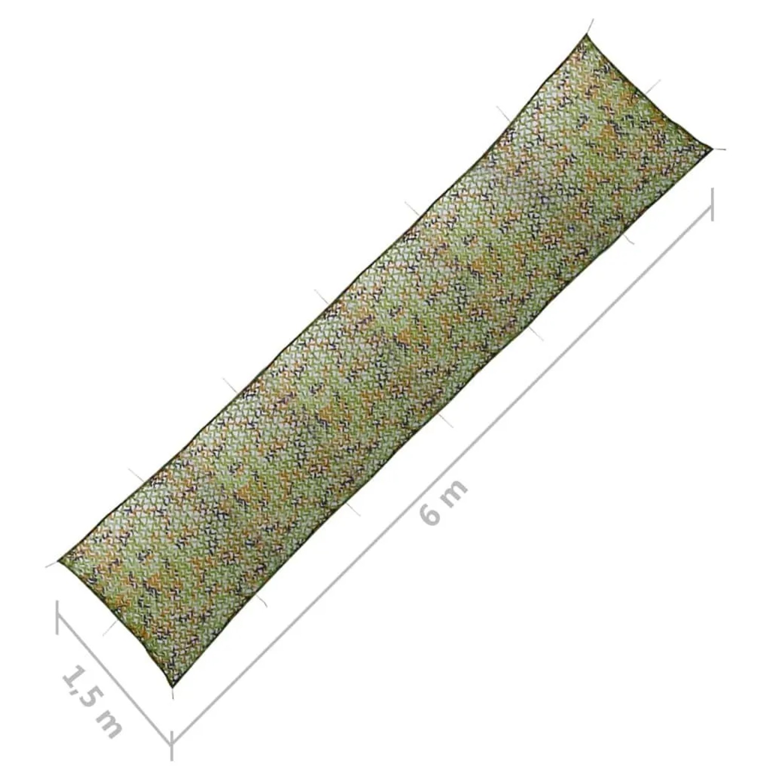 Grünes Tarnnetz 1,5x6 m aus Oxford-Gewebe. Wasserfestes Abdeckmaterial für Schutz und Tarnung.