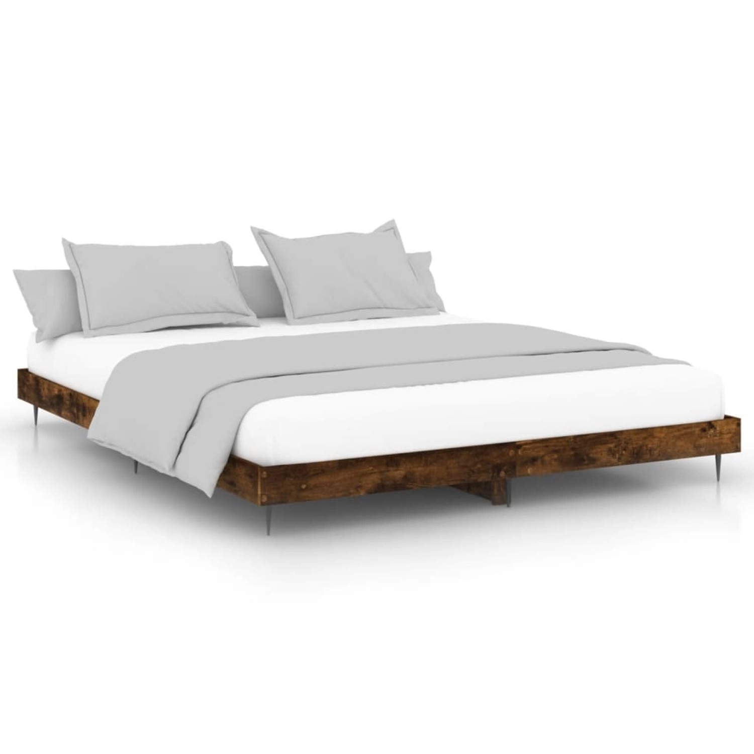 vidaXL Bettgestell ohne Matratze Räuchereiche 120x200 cm Holzwerkstoff 8322 günstig online kaufen