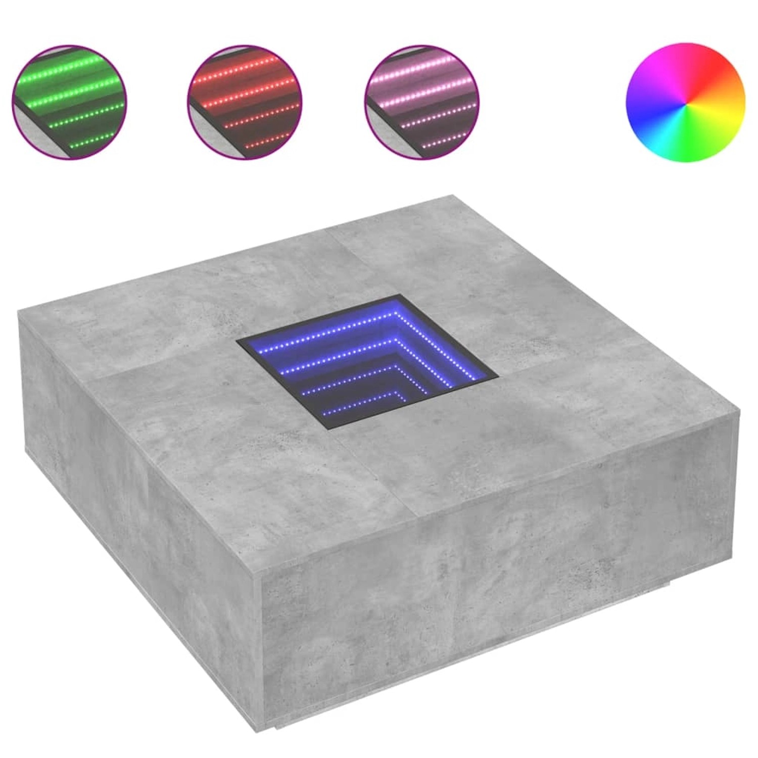 vidaXL Couchtisch mit Infinity-LED Betongrau 100x100x40 cm 3284045 günstig online kaufen