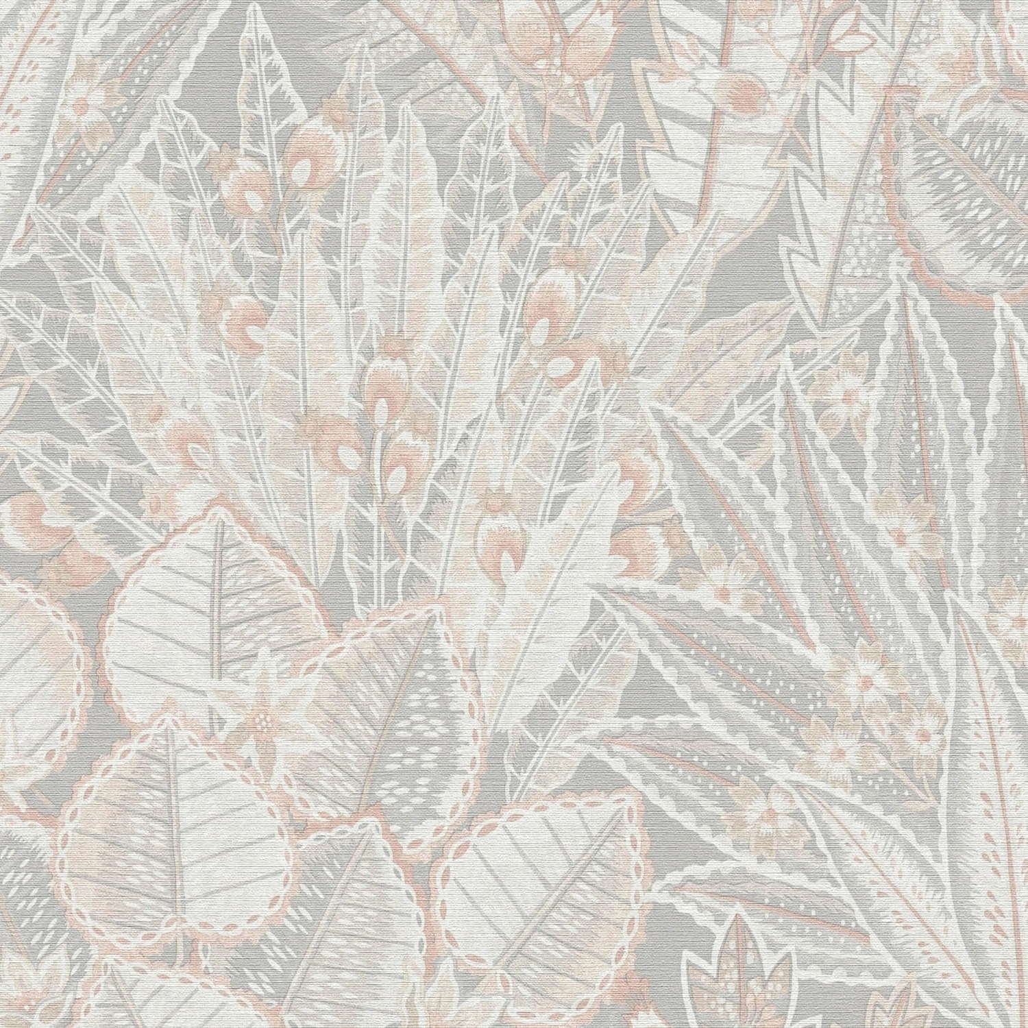 PROFHOME 396534-GU Blumen Tapete Floral Matt Grau Beige Weiß 0,53 m x 10,05 günstig online kaufen