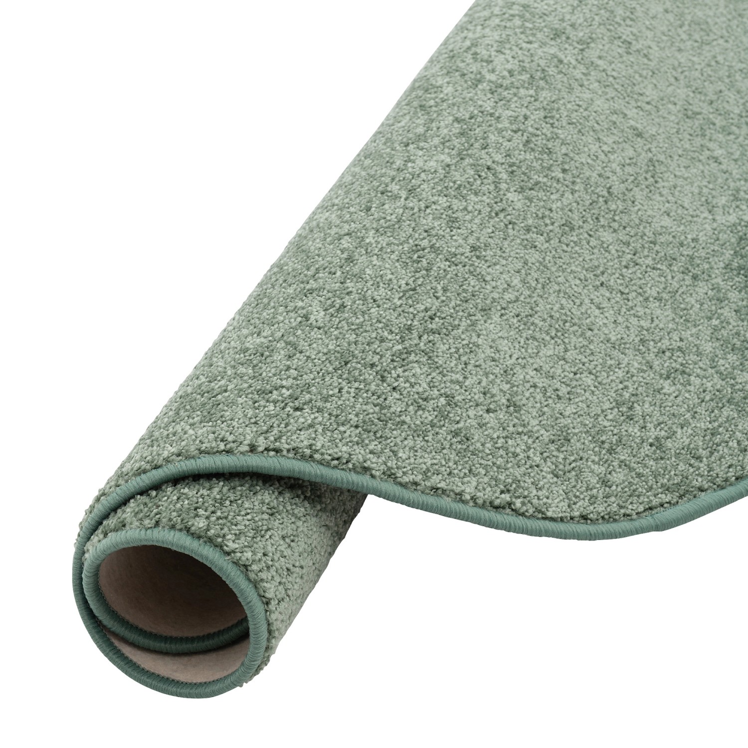 Gerollter, runder, mintgrüner Hochflor Teppich Cottage von Snapstyle (200cm).