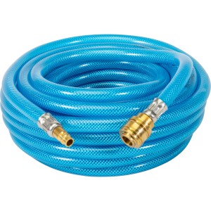Güde Druckluftschlauch, 10 m, mit Schnellkupplung und Stecknippel, blau