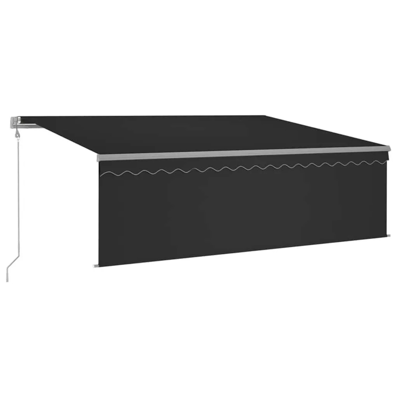 vidaXL Markise Automatisch mit Rollo LED Windsensor 4,5x3 m Anthrazit 3069454