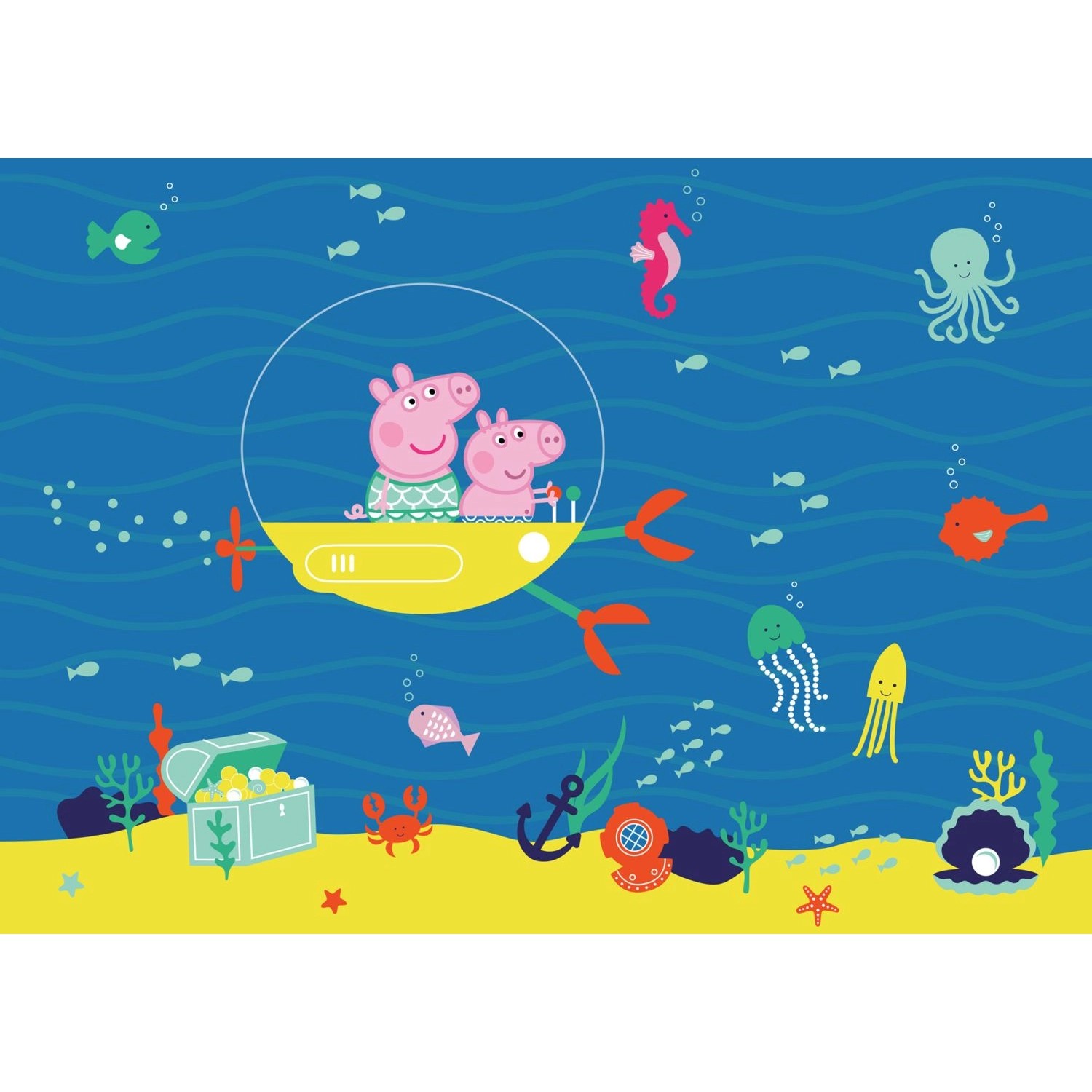 Sanders & Sanders Poster Peppa Wutz Blau und Gelb 1.1 x 1.55 m 601257 günstig online kaufen