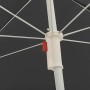 Detailaufnahme: Anthrazitfarbener furnicato Sonnenschirm mit Stahlmast, Fokus auf Mechanismus.