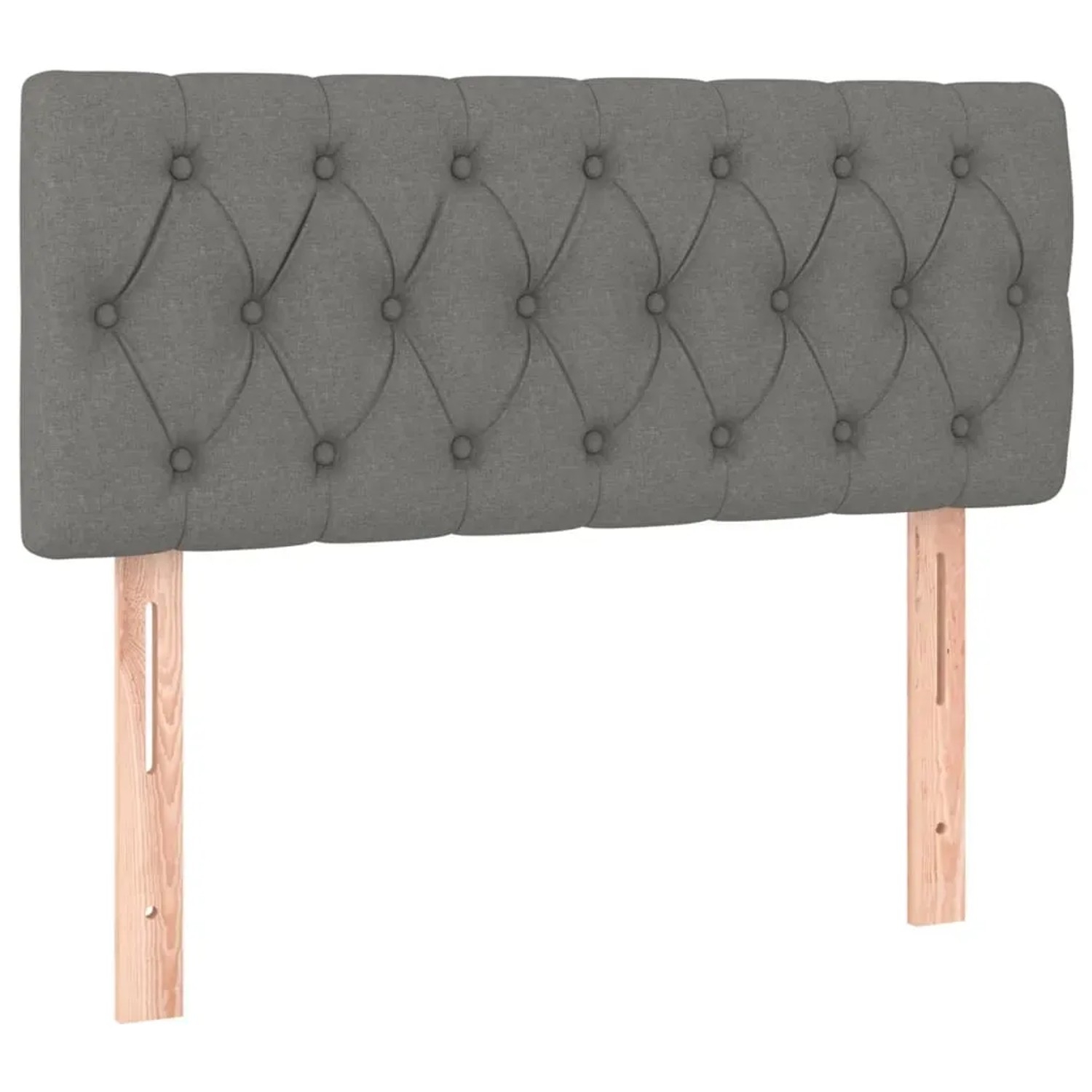 Dunkelgraues Boxspringbett Kopfteil mit Knöpfen, Stoffbezug, vidaXL, für Betten.