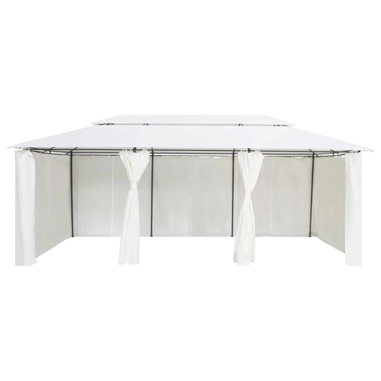 vidaXL Pavillon mit Vorhängen 600x298x270 cm Weiß 180g/m2