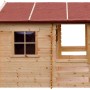 Timbela Kinderspielhaus M501A aus Holz mit Fenster und rotem Dach.
