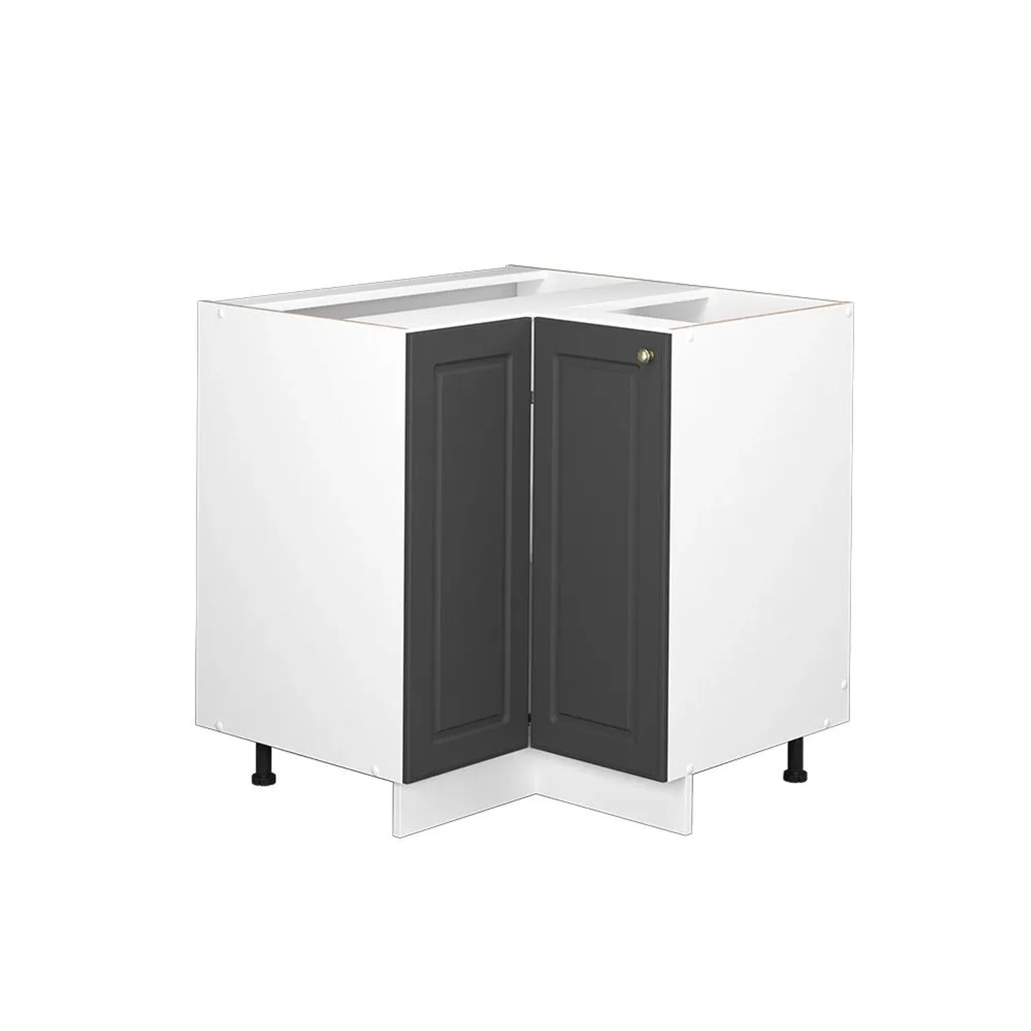 Vicco Eckunterschrank Fame-Line Anthrazit-Gold Weiß 81 cm ohne Arbeitsplatte