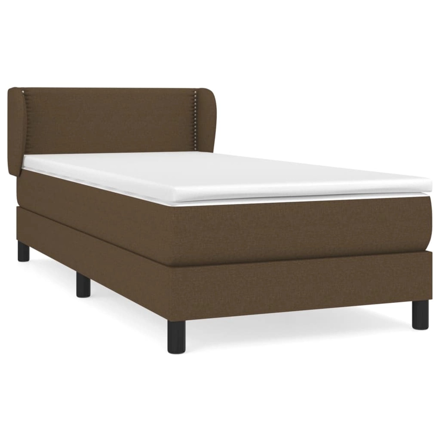 vidaXL Boxspringbett mit Matratze Dunkelbraun 100x200 cm Stoff1371824 günstig online kaufen