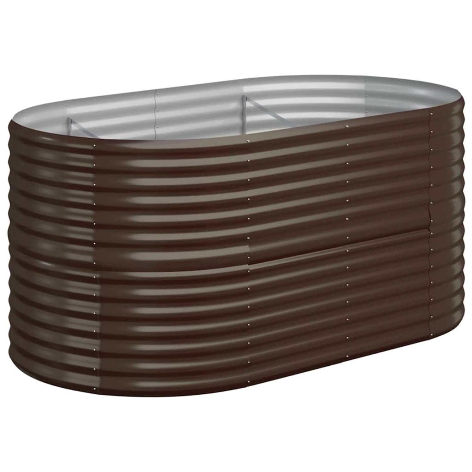furnicato Hochbeet Pulverbeschichteter Stahl 152x80x68 cm Braun