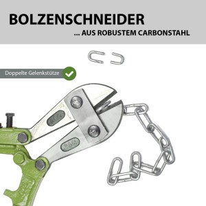 TRUTZHOLM Bolzenschneider 630mm schneidet Kette. Seitenschneider aus Carbonstahl mit gehärteten Backen.