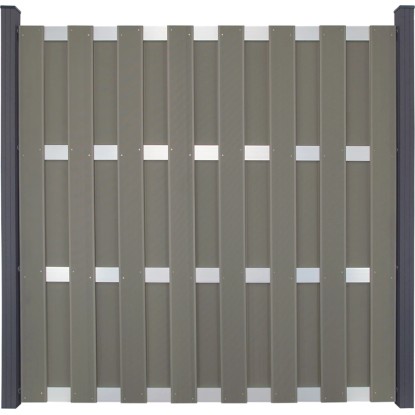 GroJa Bausatz EV1 Fertigzaun DIY ohne Pfosten 180 cm x 180 cm Hellgrau