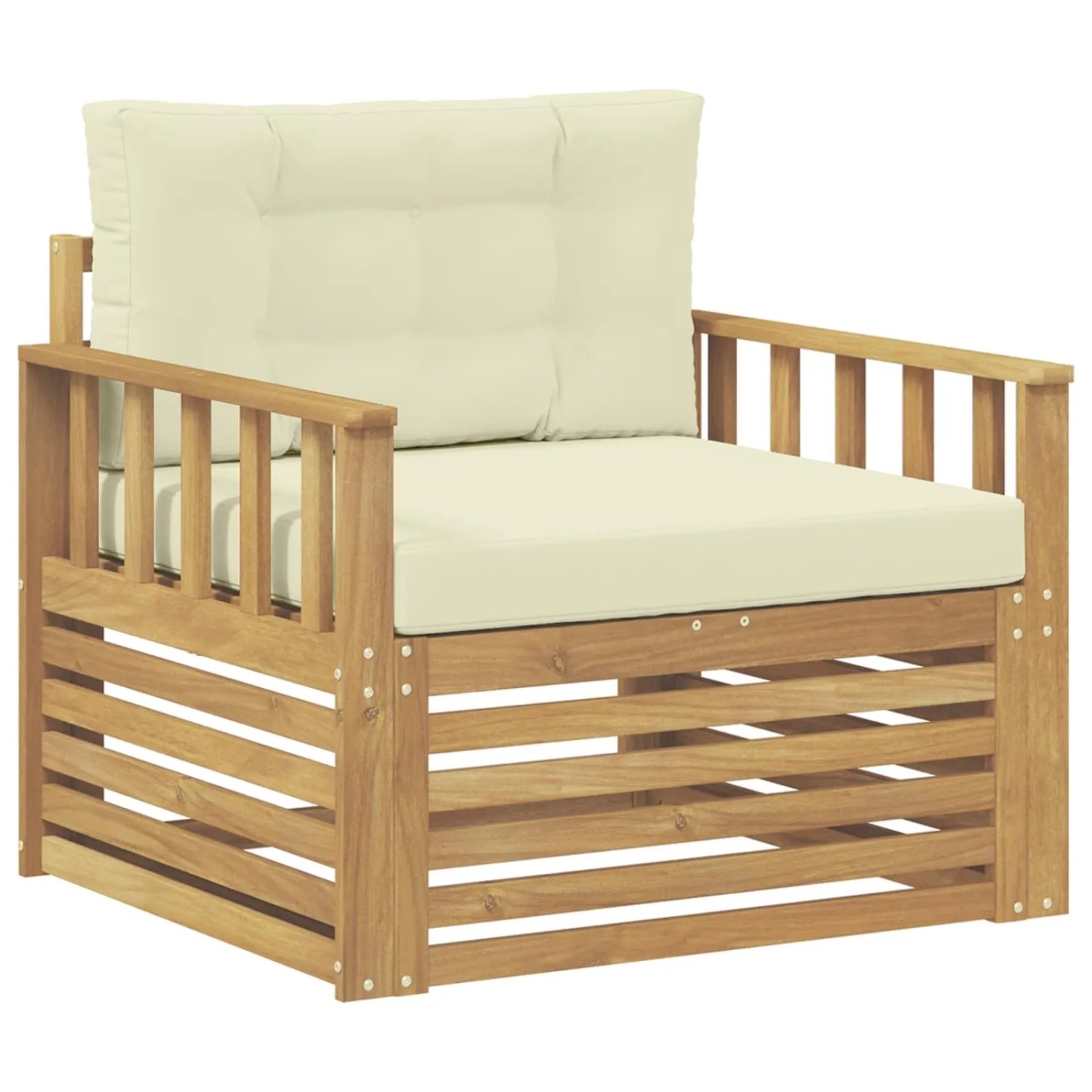 vidaXL Outdoor-Sofa Polyester Weiß und Creme 3439127