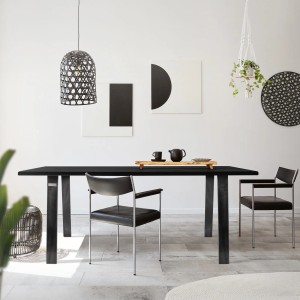 ML-Design Tisch mit schwarzen Loft Tischbeinen aus Stahl im Industrial Design, 2er Set.
