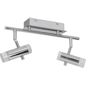 Näve LED-Spot Garda 2er, Chrom, mit zwei justierbaren Strahlern für Wand und Decke.