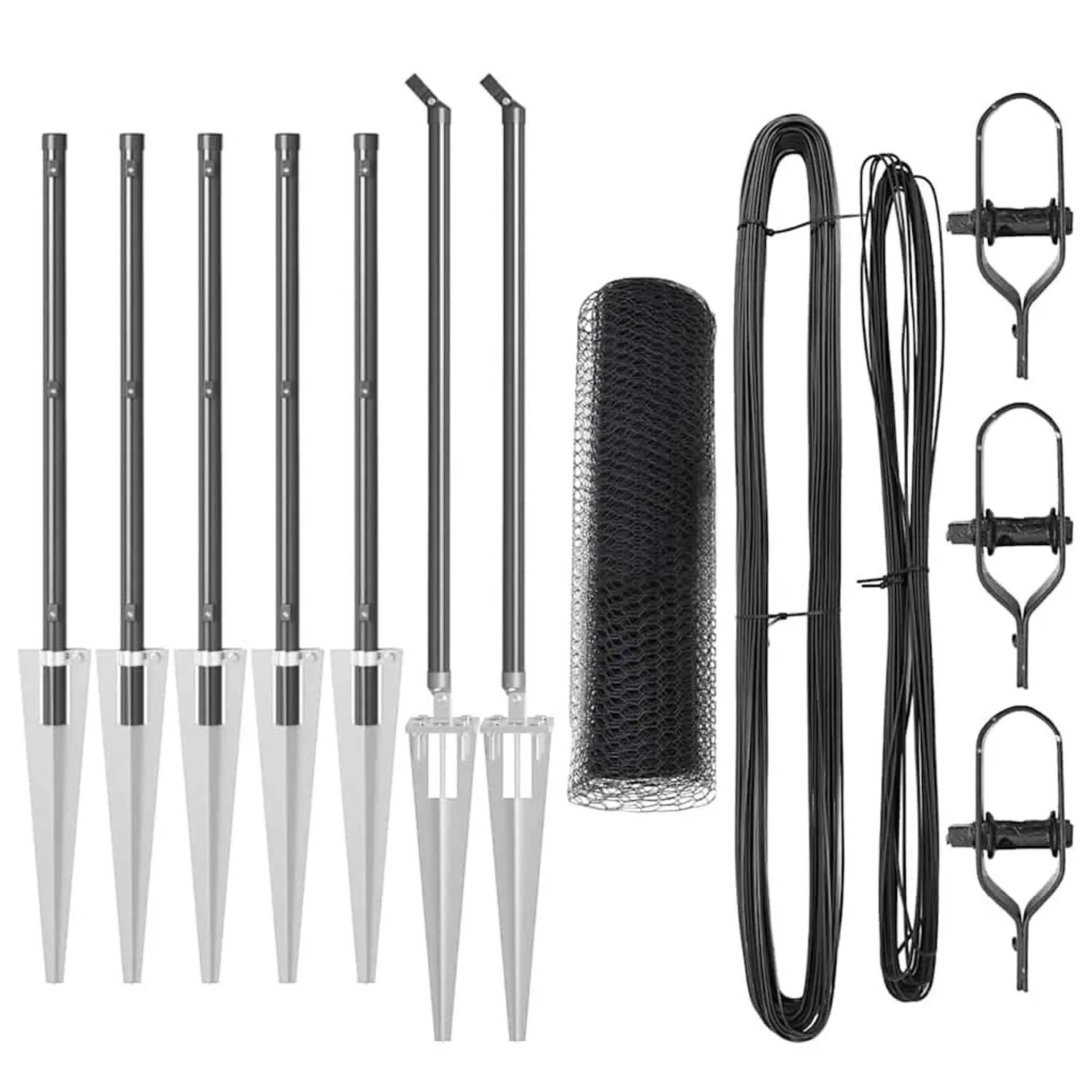 vidaXL Zaunpfosten Grau 10 x 1 m 13 mm Maschen Stahl und PVC 3353199 günstig online kaufen