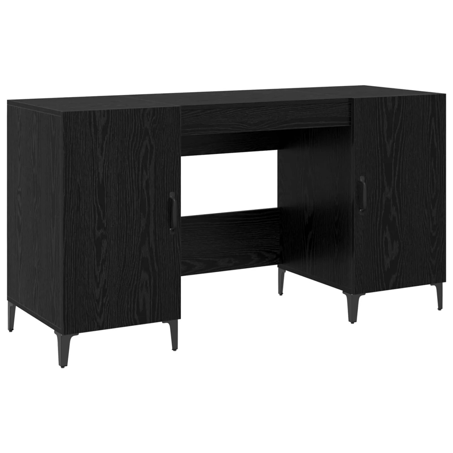 vidaXL Schreibtisch mit Speicher Schwarz Eichen-Optik 140 x 50 x 75 cm 8004204