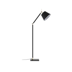 Schwarze Lucande Stehlampe Marvaine aus Metall, verstellbare Wohnzimmerleuchte.