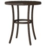 Brauner vidaXL Bistro-Tisch aus Polyrattan, Teil des 3-tlg. Gartenmöbel-Sets.