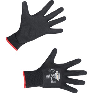 LUX Arbeitshandschuhe Green Glove Gr. 10, aus recyceltem PET, mit rotem Bund.