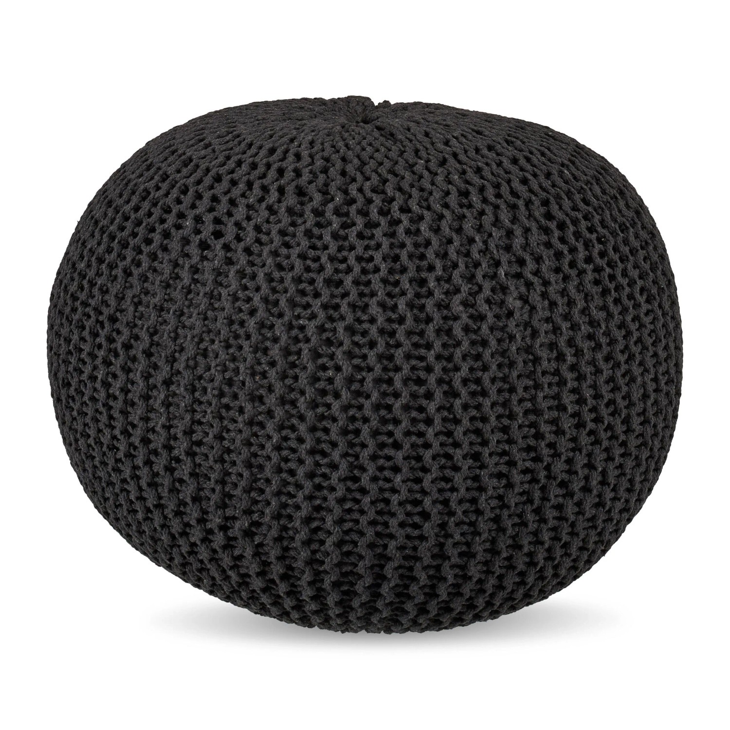 Relaxdays Sitzpouf Baumwolle Polystyrol Dunkelgrau Formstabil 33 cm x 46 cm 1,2 kg