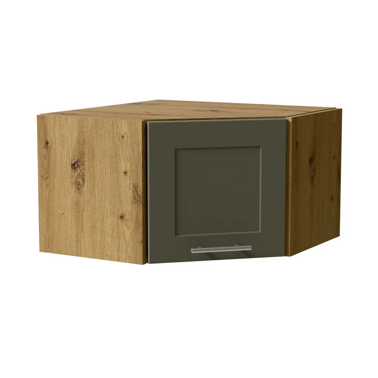 Feldmann-Wohnen Eckhängeschrank Oslo W10/60/36 Eiche Artisan / Reed Green Matt 60 / 60 / 36cm