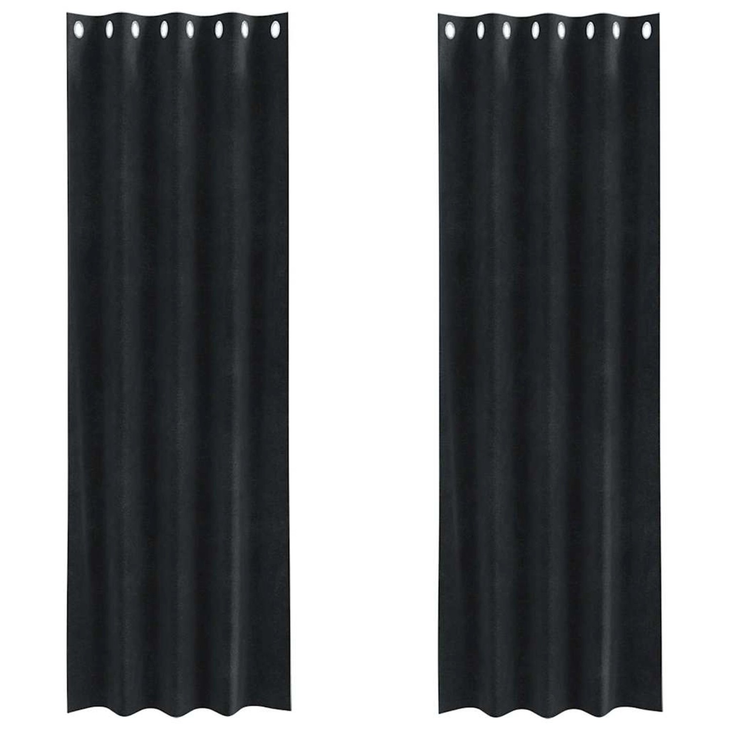 vidaXL Vorhänge 2 Stk Schwarz 140 x 225 cm Samt 4107165 günstig online kaufen