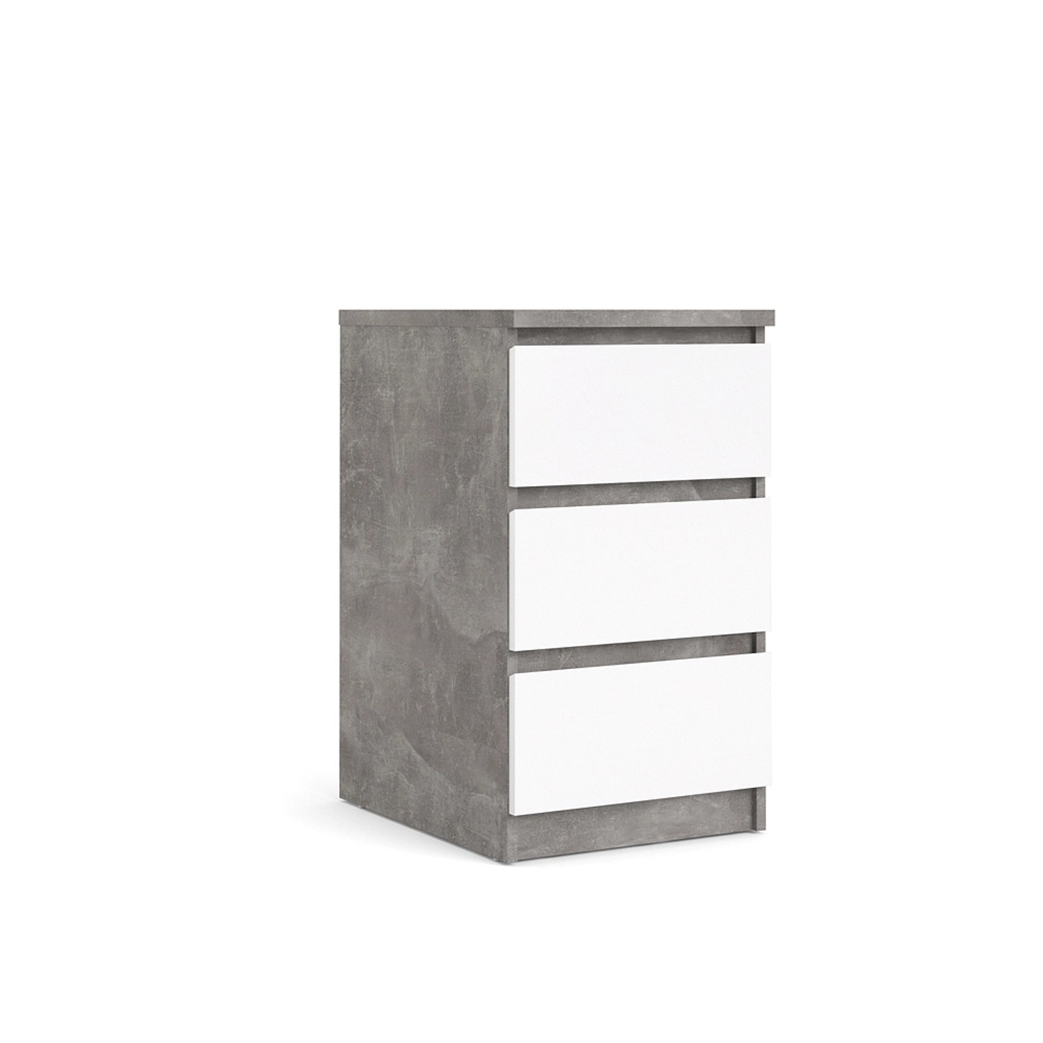 ebuy24 Nada Kommode Niedrig und Schmal 3 Schubladen Beton Dekor Weiss Hochg günstig online kaufen
