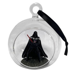 Star Wars Weihnachtskugel: Darth Vader Figur in Glaskugel, 11 cm, festliche Dekoration.