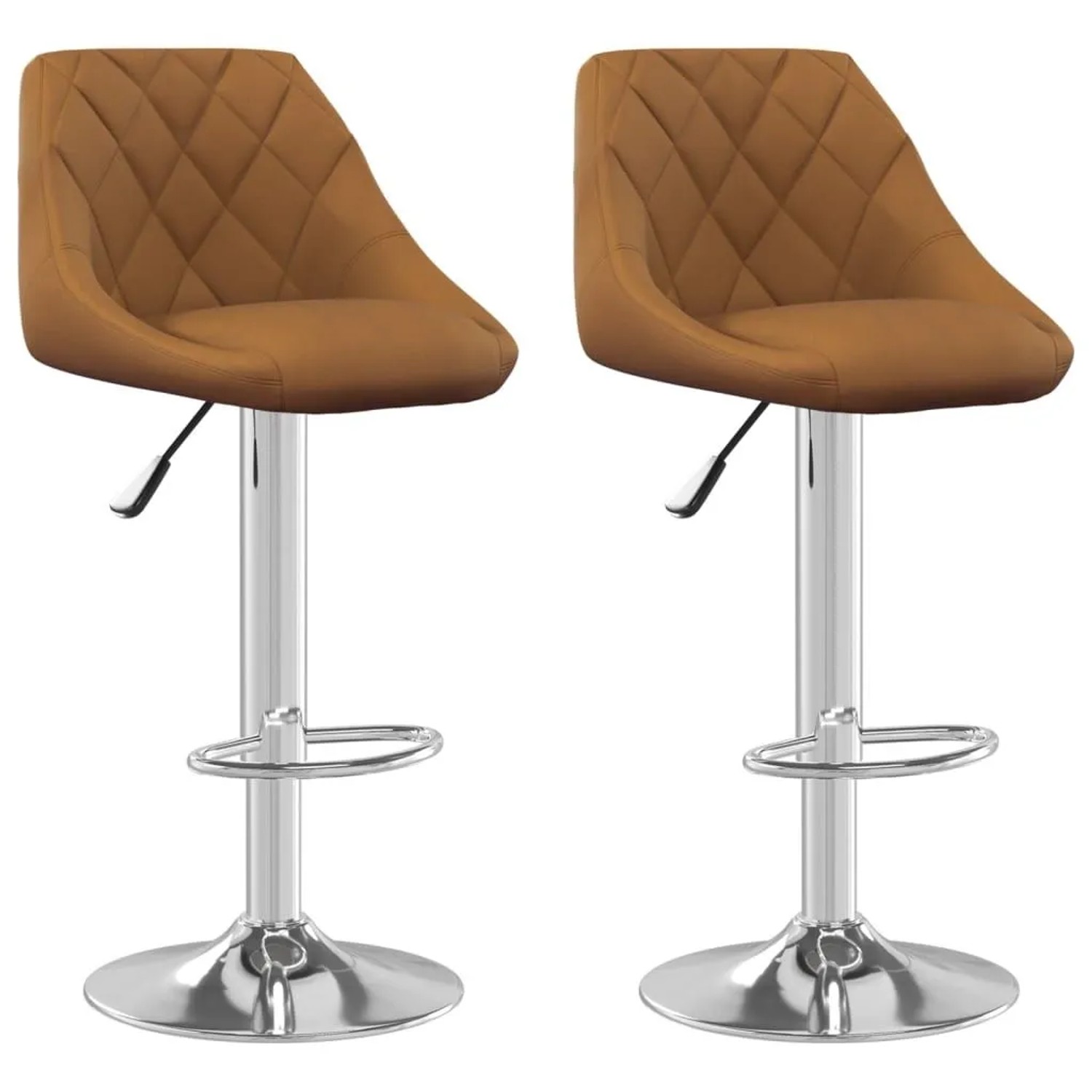 vidaXL Barhocker 2 Stk Braun Samt 335303