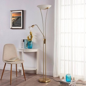 Lindby Stehlampe Felicia 9621272 Modern in Gold Messing aus Metall 3-flammig E27 Wohnzimmerleuchte