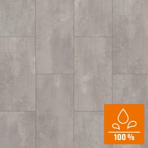 Wasserfestes Laminat Excellent Plus in Betonoptik Perlgrau, 8 mm stark.