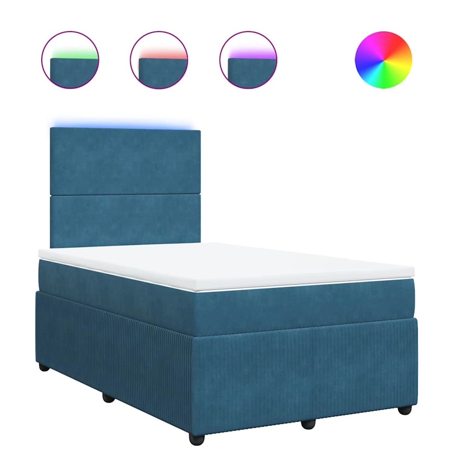 vidaXL Boxspringbett mit Matratze Blau 120x200 cm Samt 3294608 günstig online kaufen