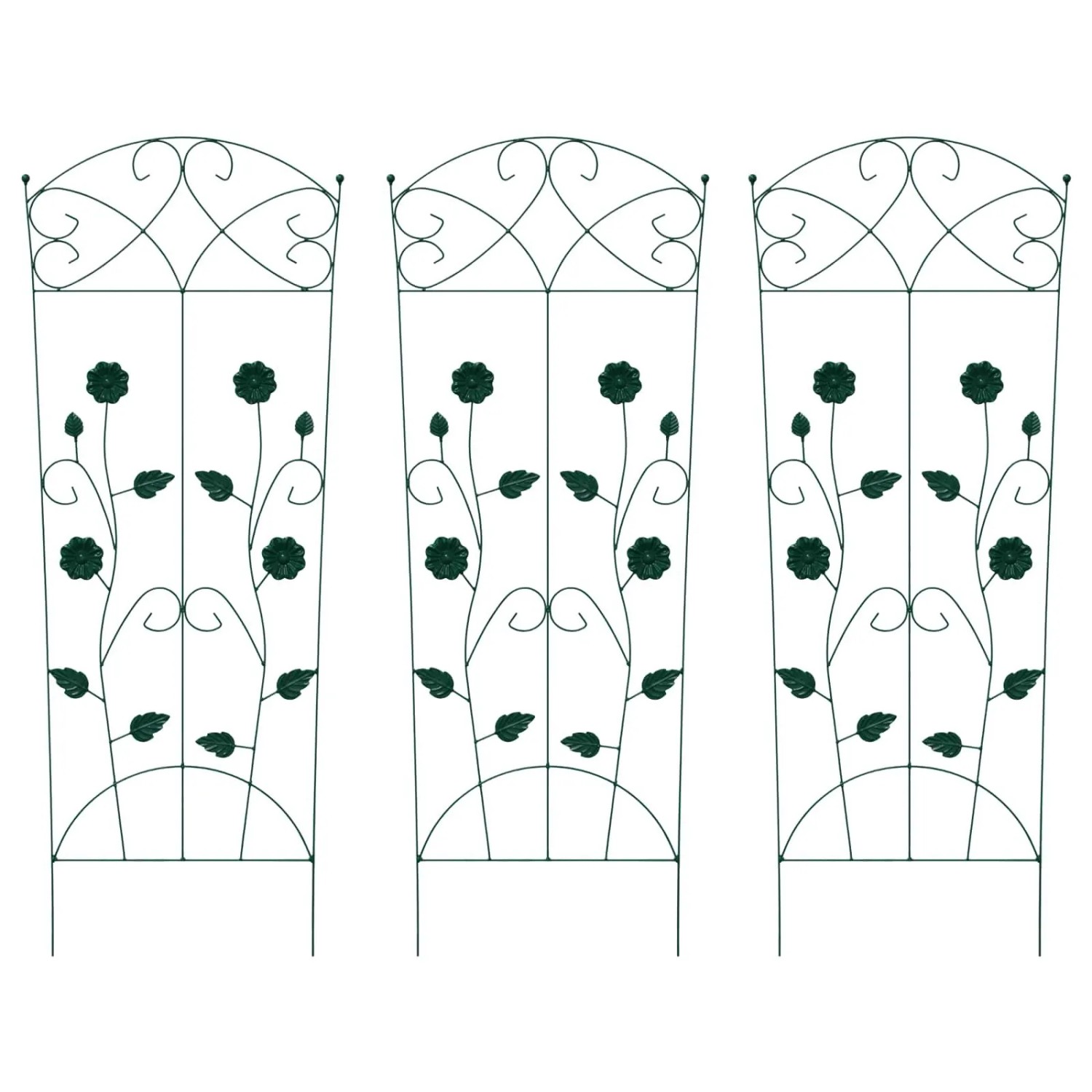 vidaXL Gartenzaun 3 Stk Grün 110,5 x 42,5 cm Stahl 42021365