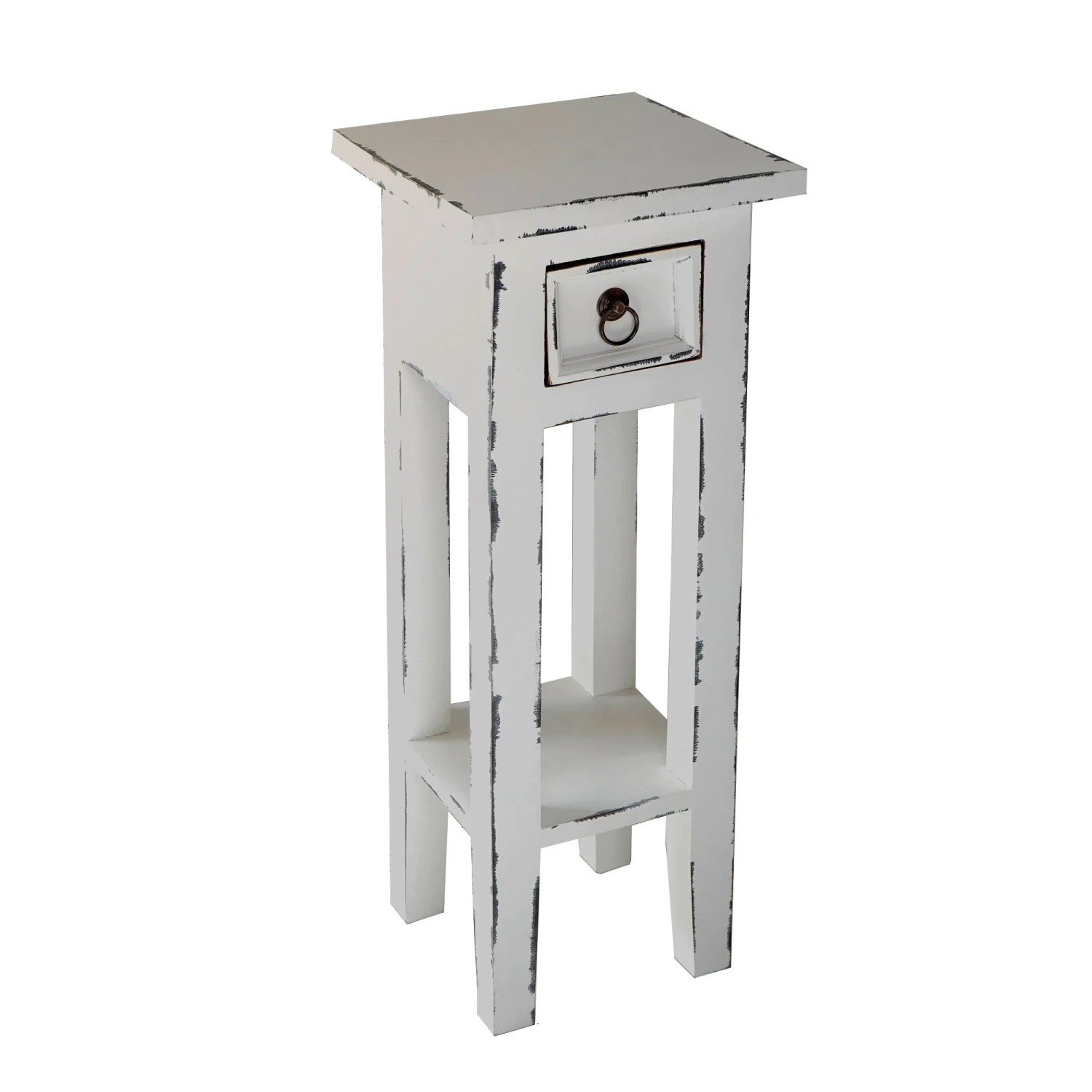 DELUKE Beistelltisch SILKE Mahagoni Weiß 67x25x25cm Couchtisch Sofatisch Abstelltisch