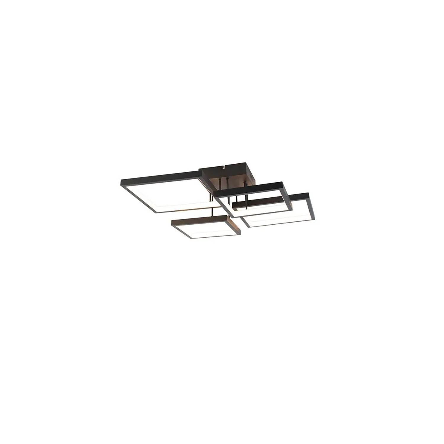 QAZQA Deckenleuchte Schwarz inkl  LED 3 Stufen Dimmbar 4 Licht Lejo