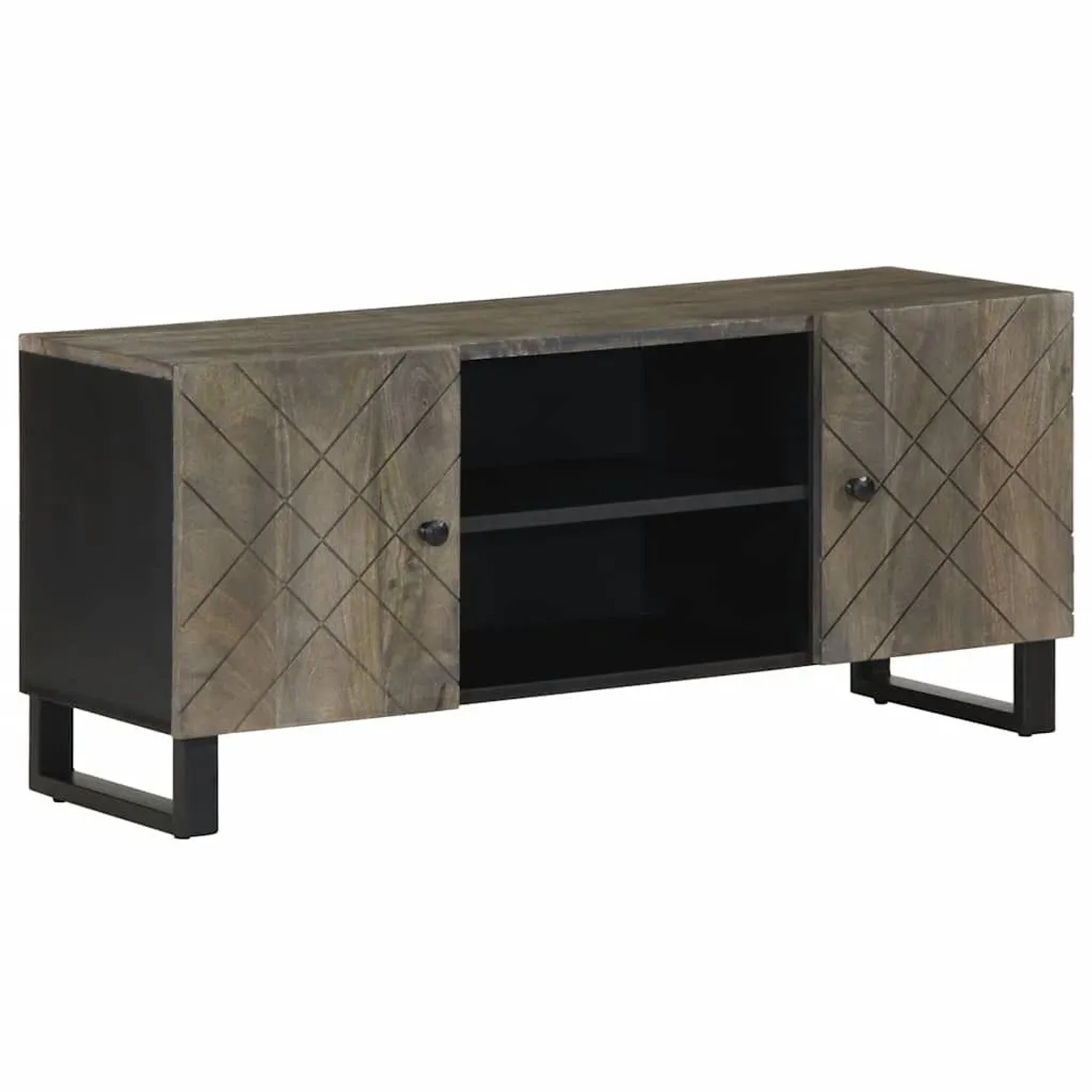 vidaXL TV-Schrank Schwarz 105x33x46 cm Massivholz Mango 4017684 günstig online kaufen
