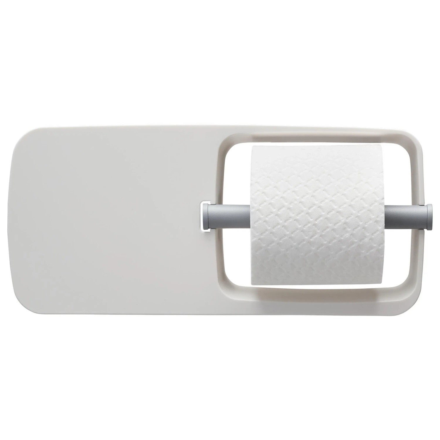 Tiger Tess Toilettenpapierhalter in Weiß/Hellgrau mit Ablage für Bad oder WC.